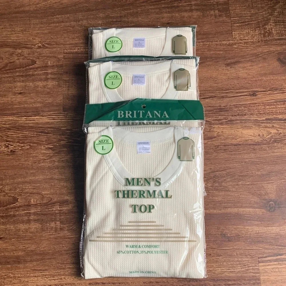 Britana Thermal Shirts Long Sleeve 3-Pack Size Large New